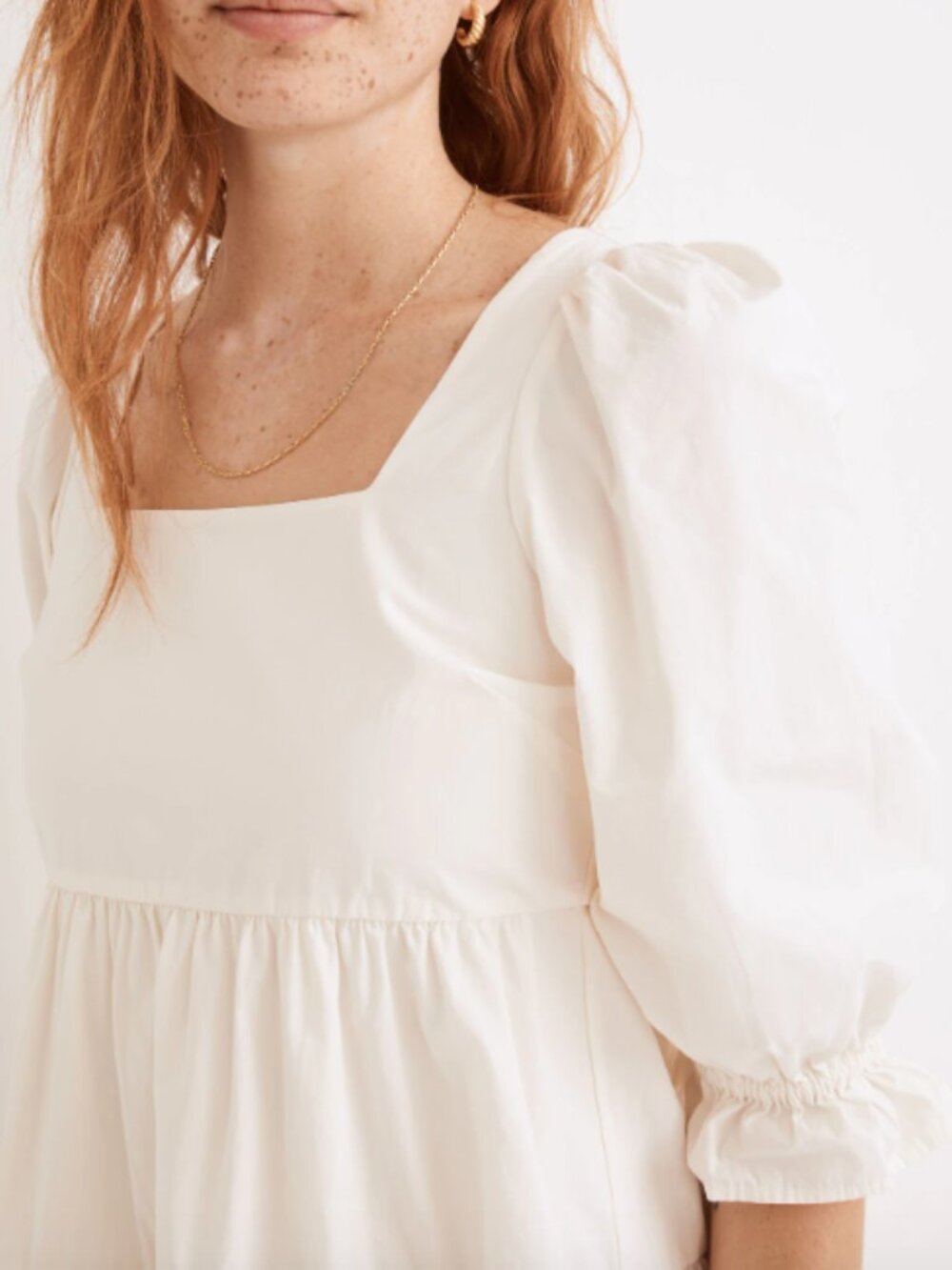 Madewell Poplin Lizzie Babydoll Dress Size 6 Ivory EUC - Picture 5 of 5